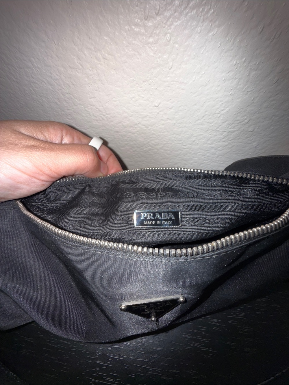 Vintage Prada Black Nylon Shoulder Bag - Picture 7 of 8